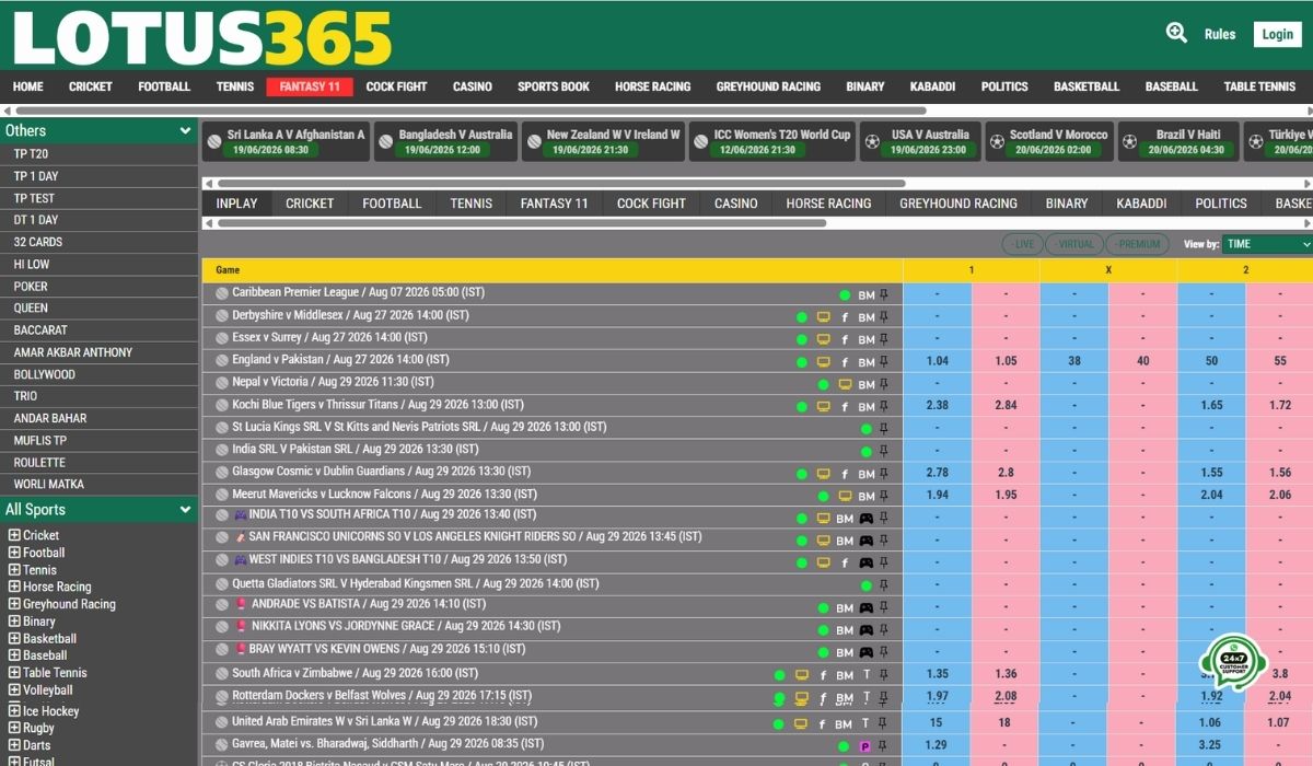 Lotus365 Homepage