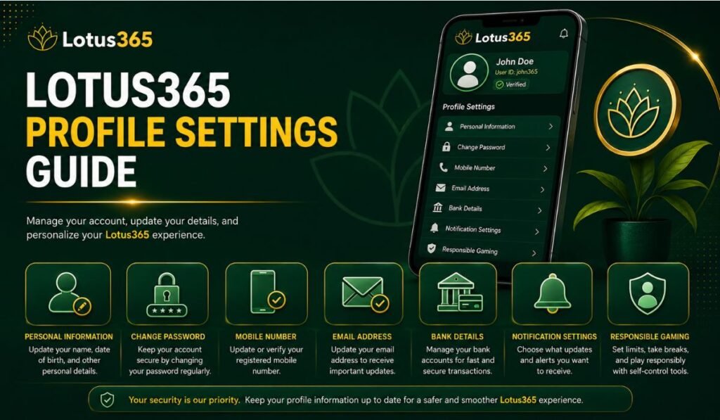 Lotus365 Profile Settings Guide