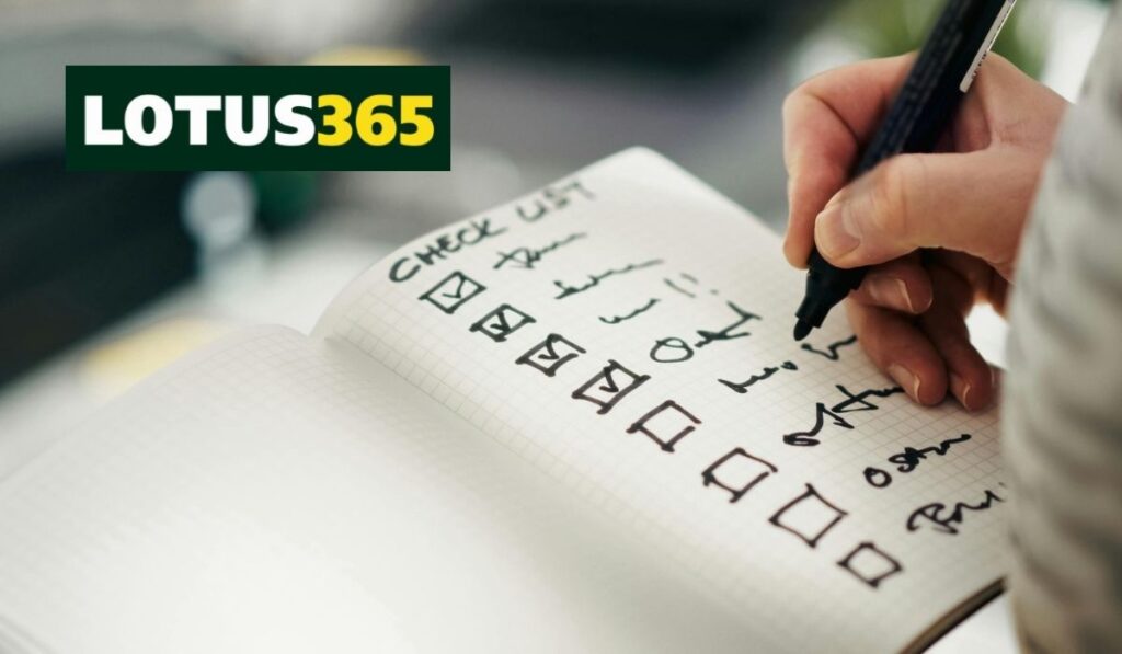 Lotus365 Account Setup Checklist